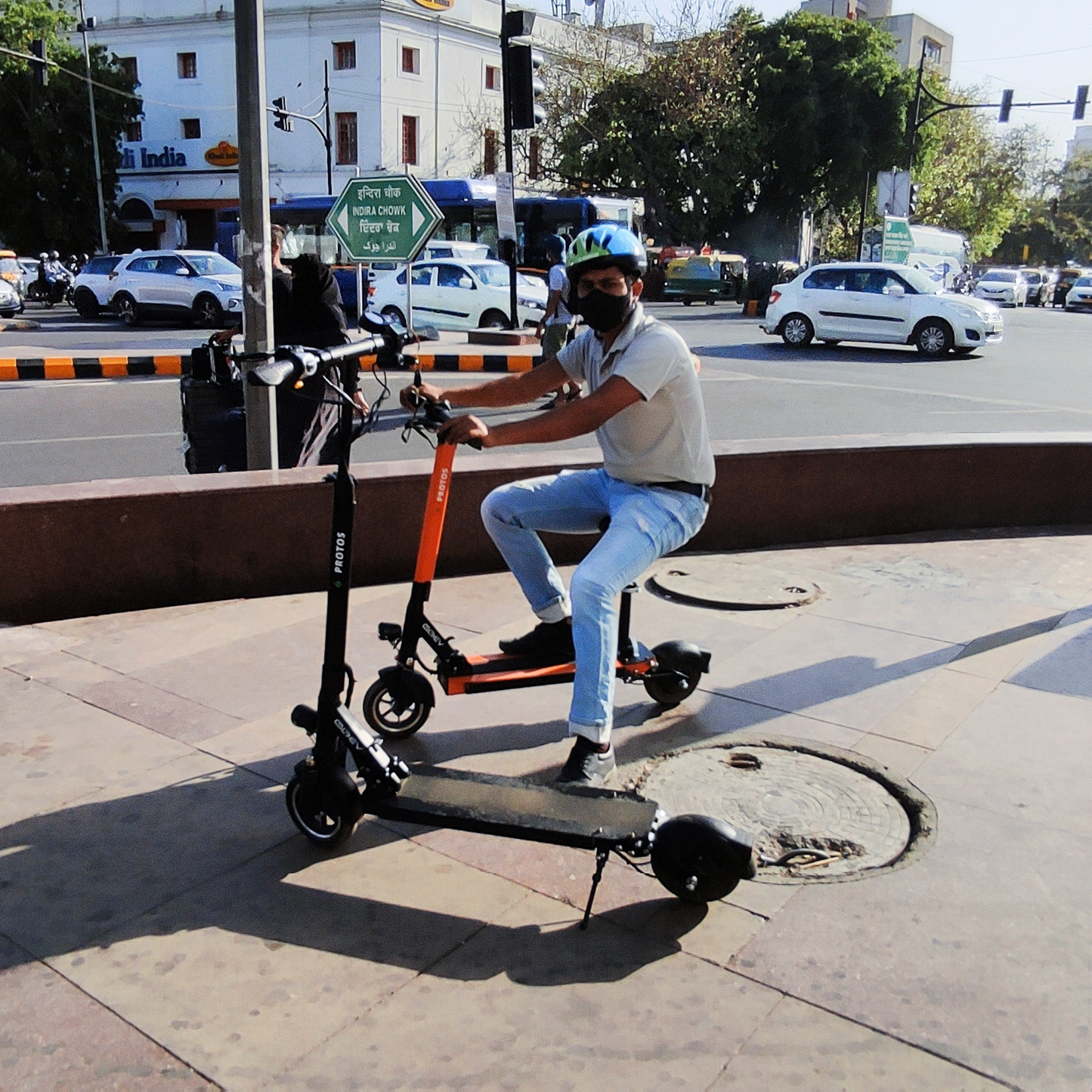 Protos Electric Kick Scooter Orange with Seat