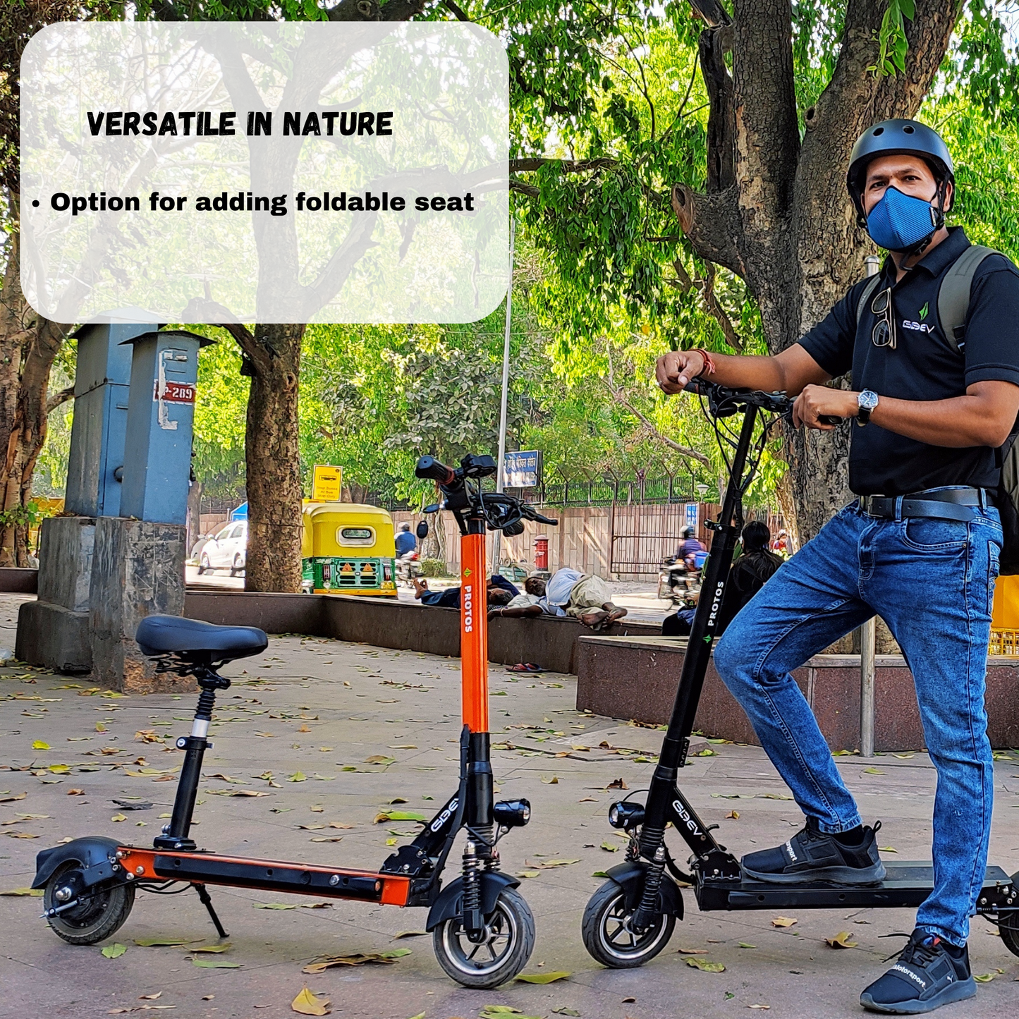 Protos Electric Kick Scooter Orange with Seat